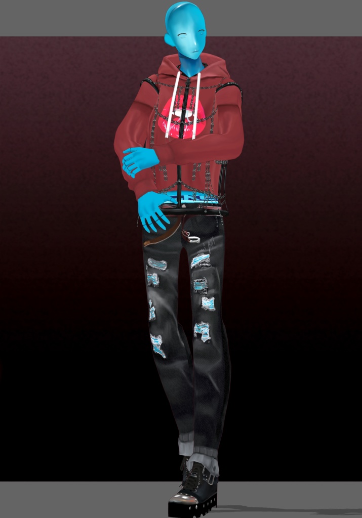 PunkLipHairChain Set.     PunkGrunge