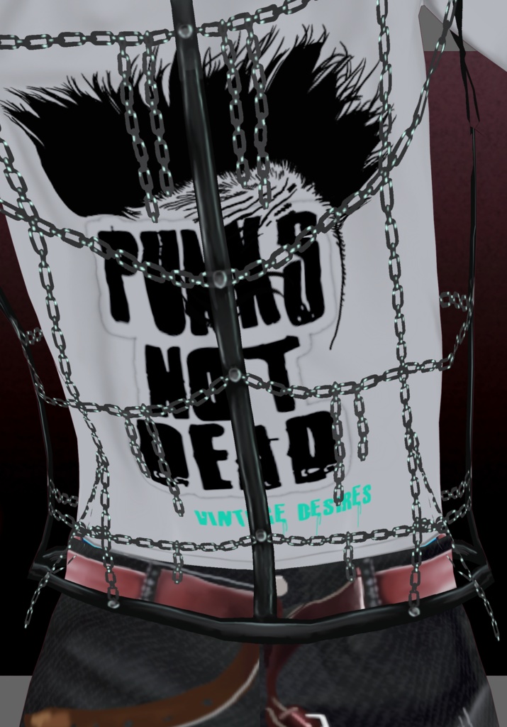 PunkLipHairChain Set.     PunkGrunge