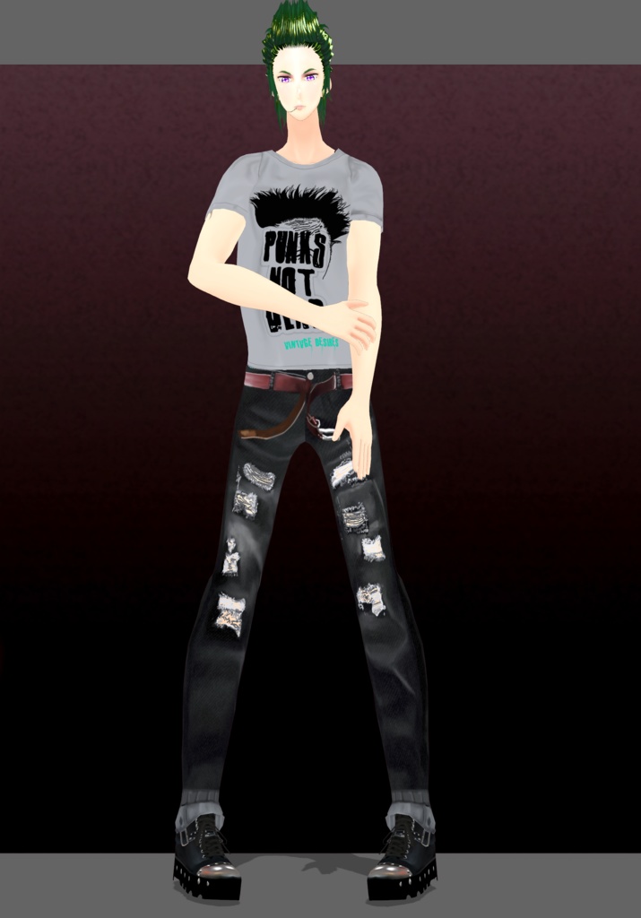 PunkLipHairChain Set.     PunkGrunge