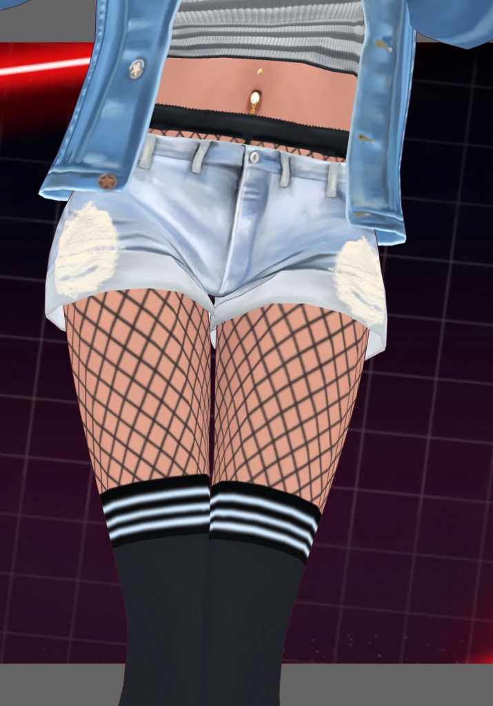 StripesNDenimRip Set.   90s Grunge Fashion