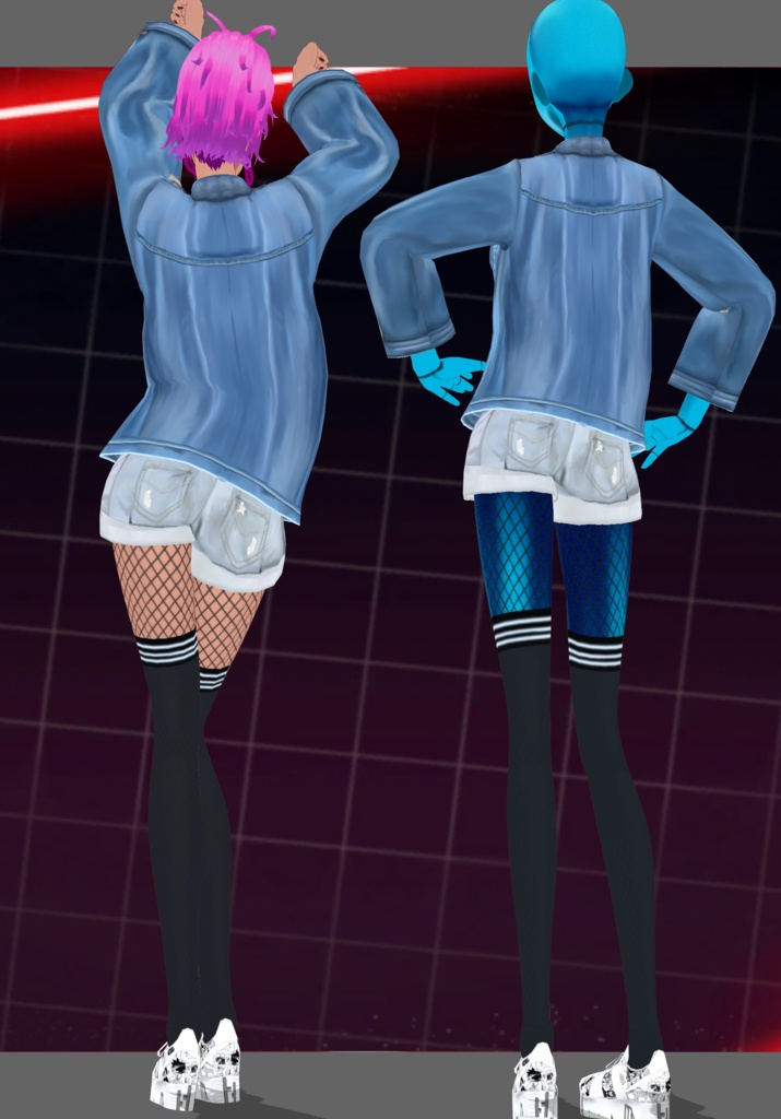 StripesNDenimRip Set.   90s Grunge Fashion