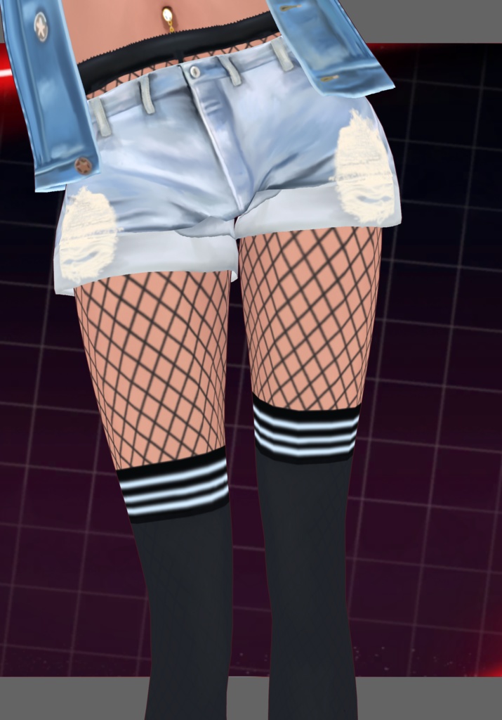 StripesNDenimRip Set.   90s Grunge Fashion