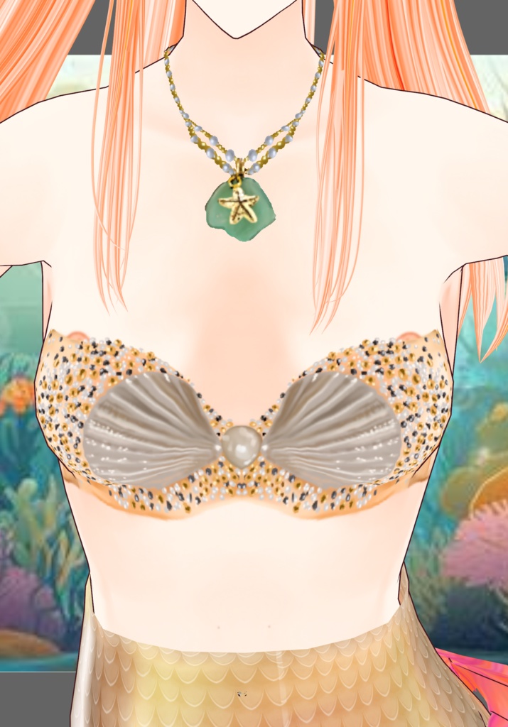 Gold Princess Mermaid Set. Vintage Folkore