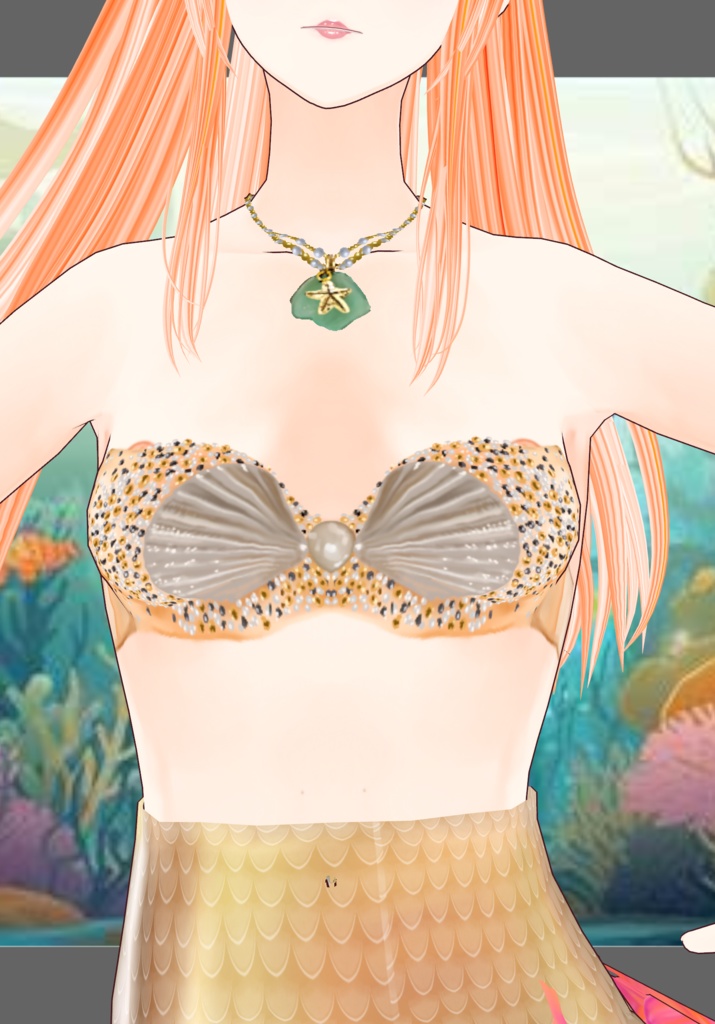 Gold Princess Mermaid Set. Vintage Folkore