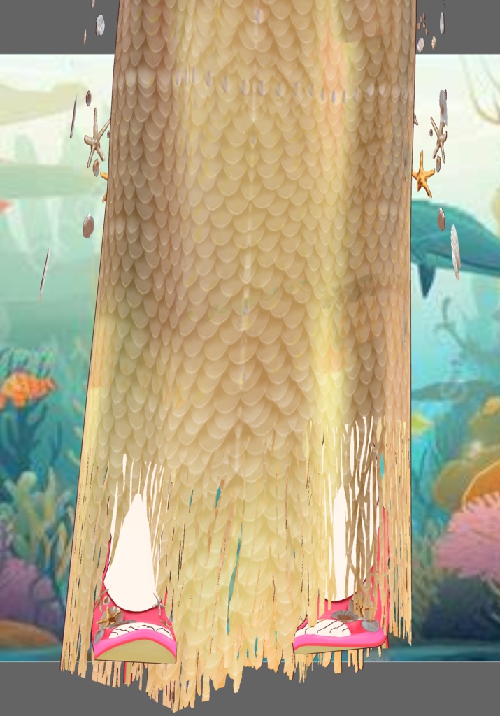 Gold Princess Mermaid Set. Vintage Folkore