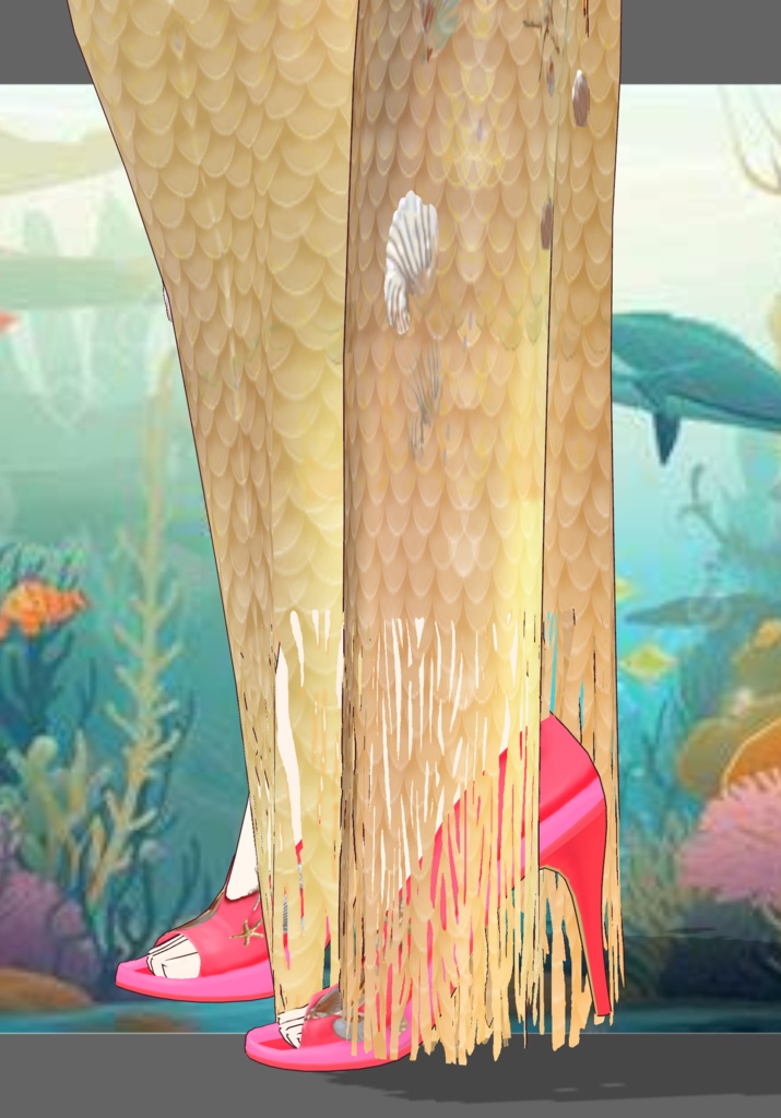 Gold Princess Mermaid Set. Vintage Folkore