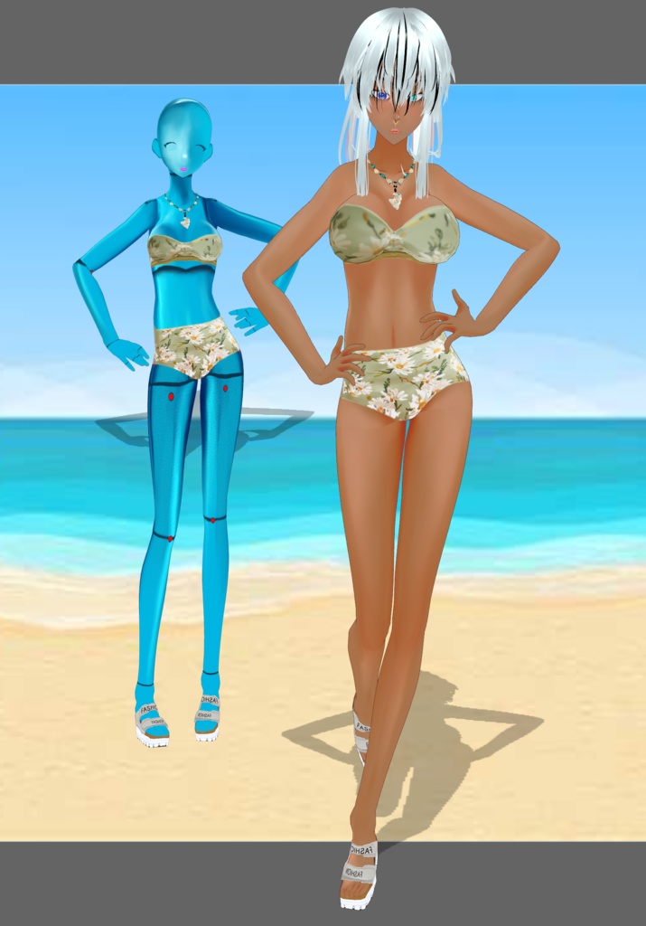 Seafoam Floral Swimsuit Set