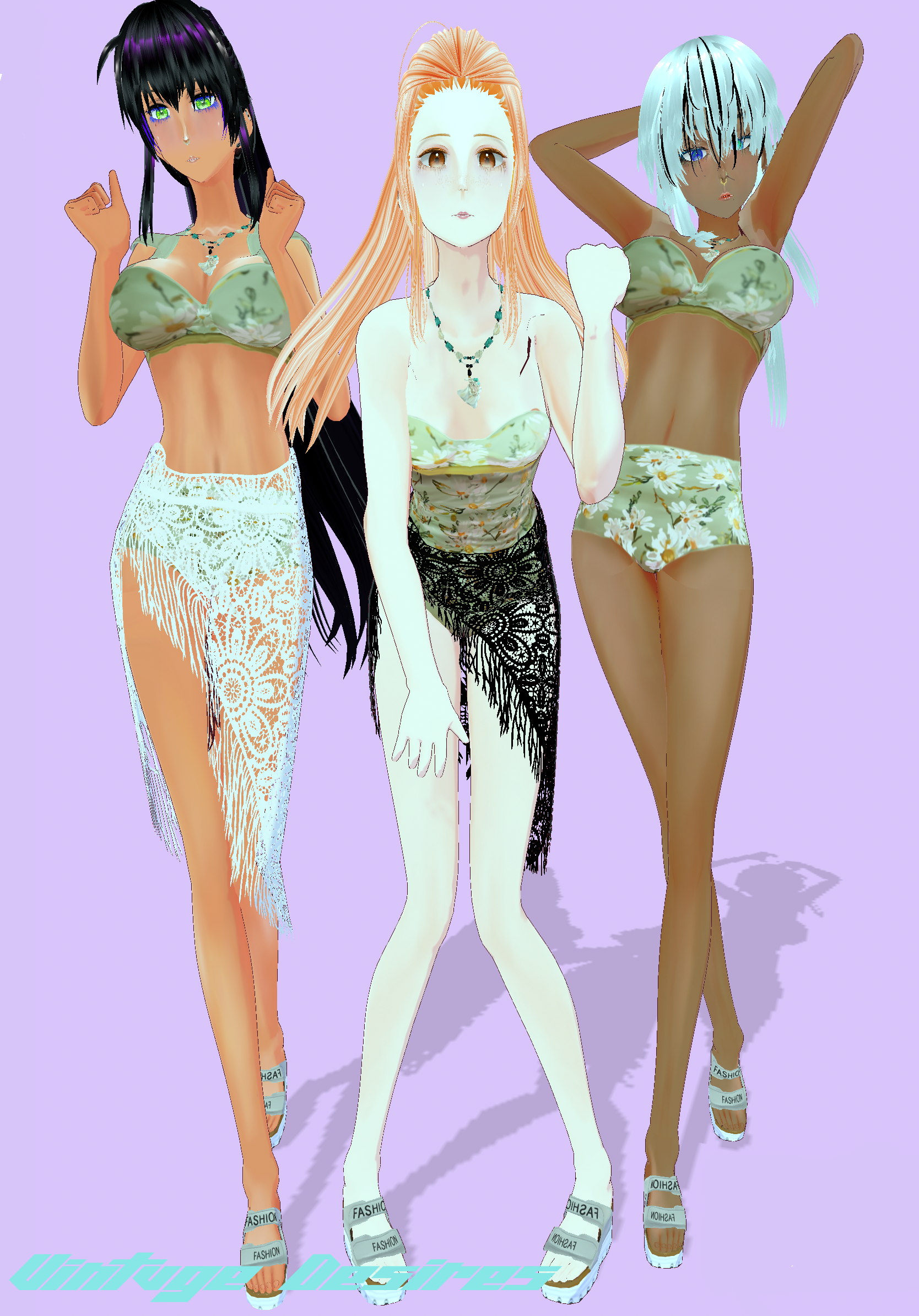 Seafoam Floral Swimsuit Set