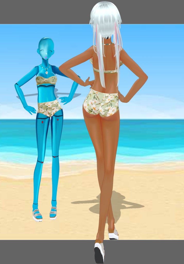 Seafoam Floral Swimsuit Set