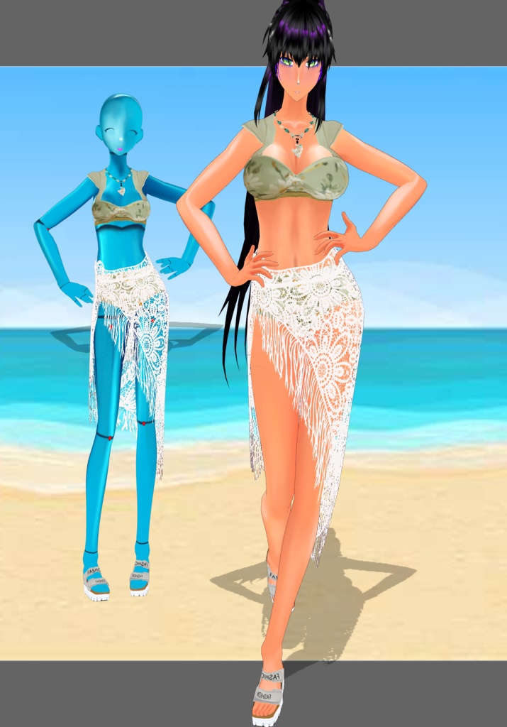 Seafoam Floral Swimsuit Set