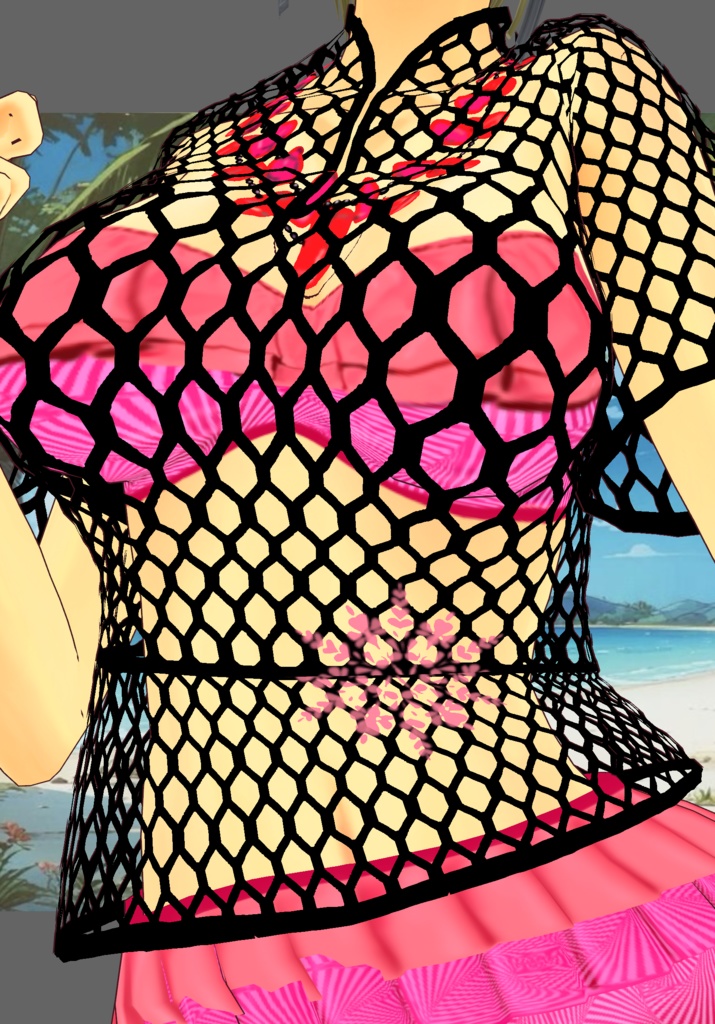 CoralFushiaRuffleBikini Vintage 50s, 60s