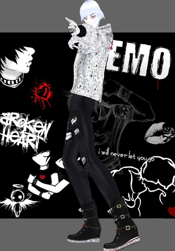 BRW Heartache Emo Vintage 90s Emo