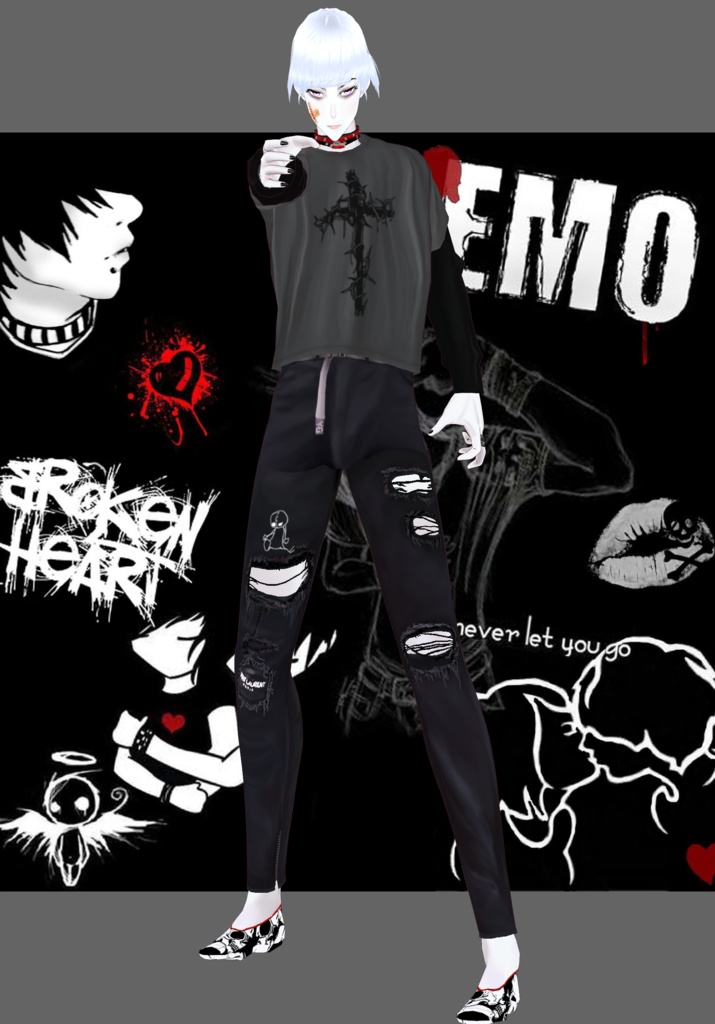 BRW Heartache Emo Vintage 90s Emo