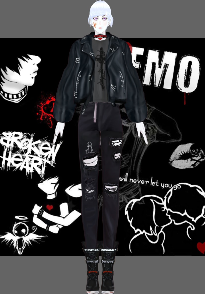 BRW Heartache Emo Vintage 90s Emo