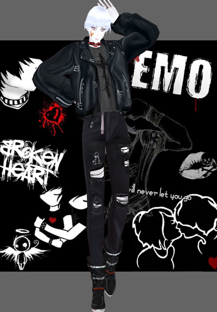 BRW Heartache Emo Vintage 90s Emo