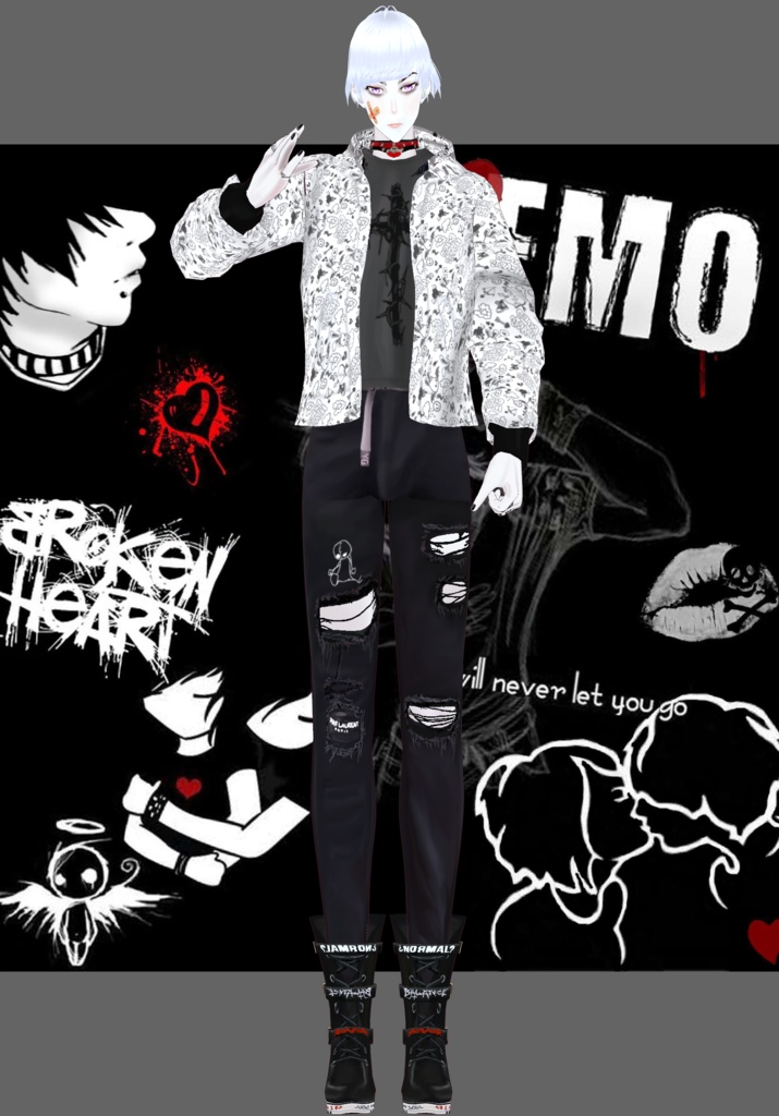 BRW Heartache Emo Vintage 90s Emo