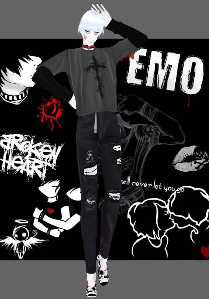 BRW Heartache Emo Vintage 90s Emo
