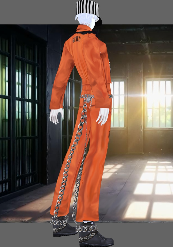 Jailbird Inmate Costume                      Halloween Costume