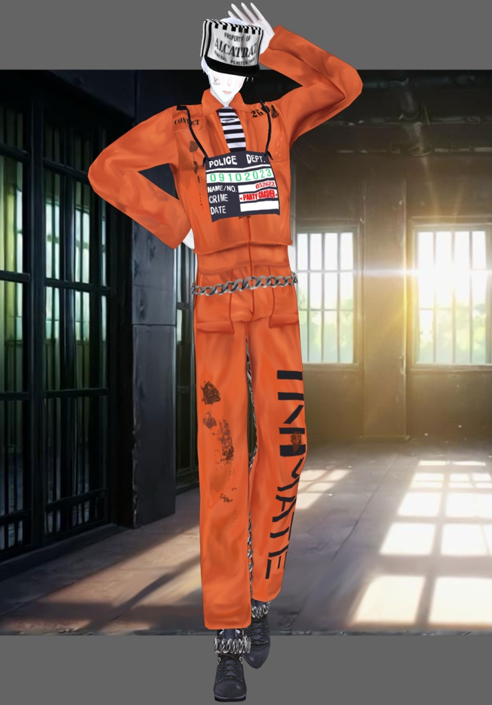 Jailbird Inmate Costume                      Halloween Costume