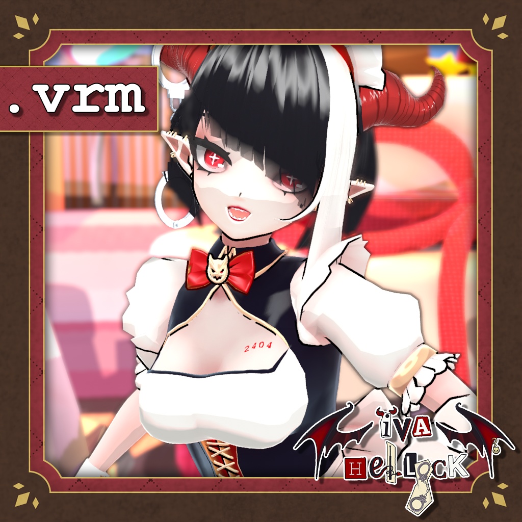 「🎁無料/FREE」VRM 3Dモデル : Maid Iva Hellock