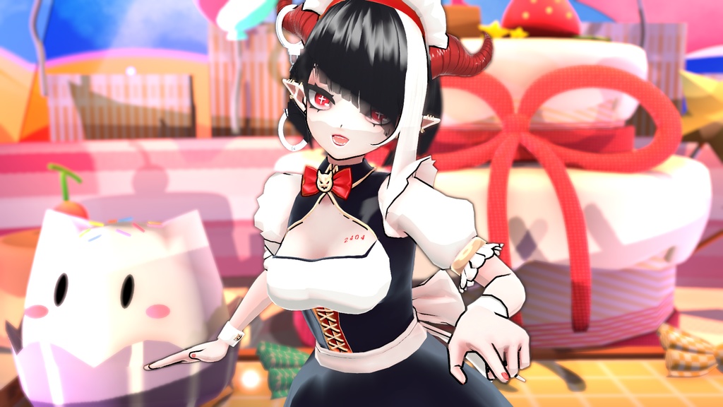 「🎁無料/FREE」VRM 3Dモデル : Maid Iva Hellock