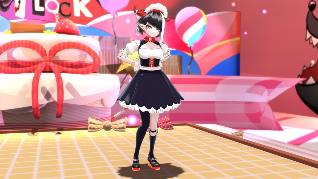 「🎁無料/FREE」VRM 3Dモデル : Maid Iva Hellock