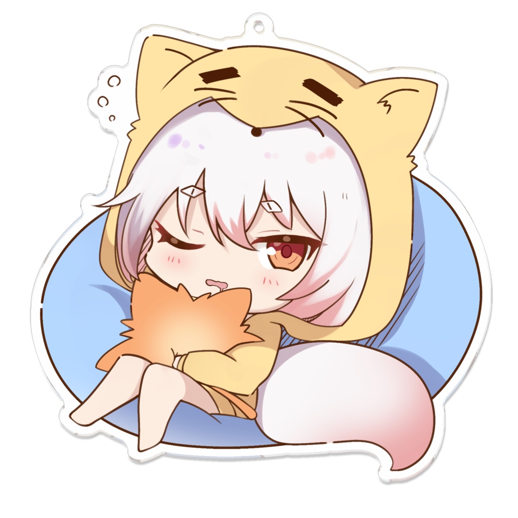 狐桜モミジ　寝不足キーホルダー