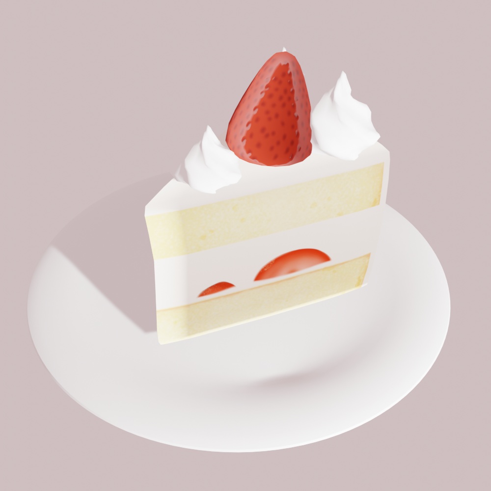 【3Dモデル】ショートケーキ