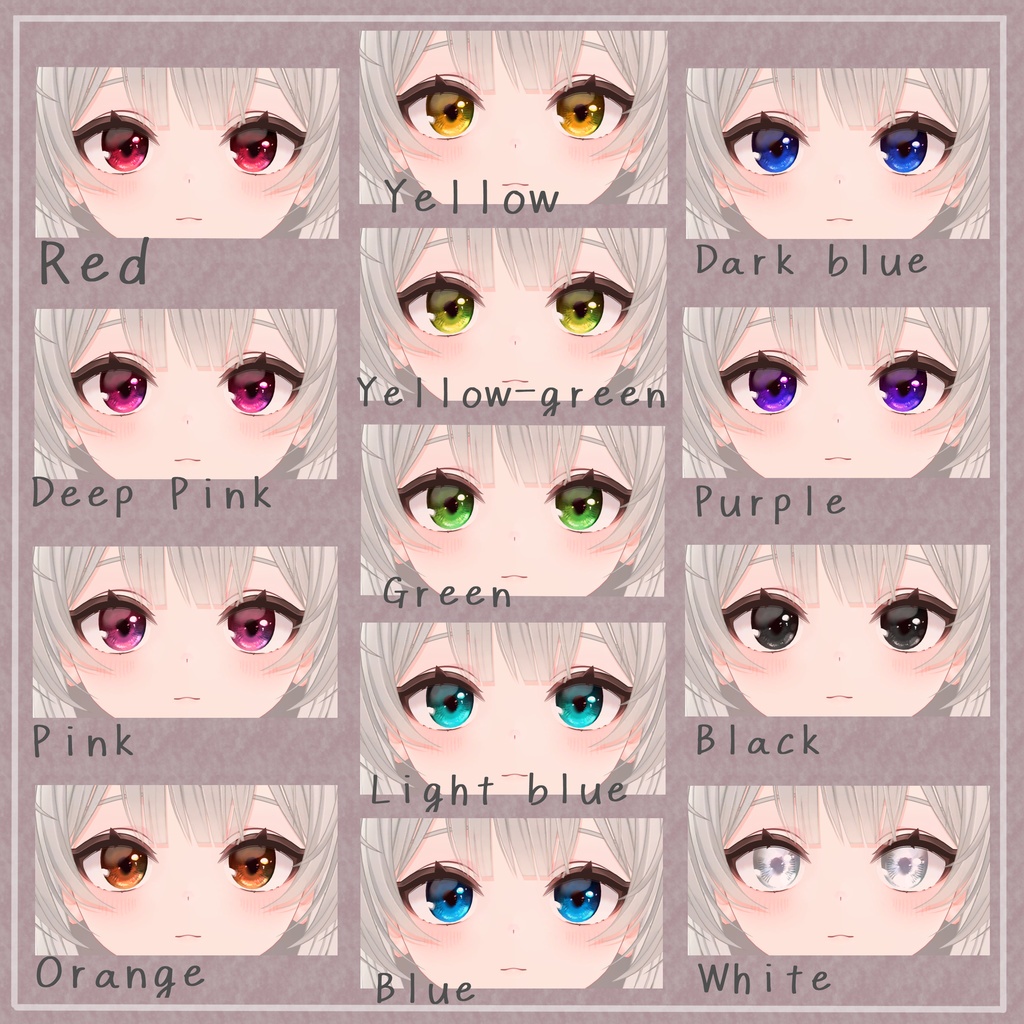 ✨【SALE 中】✨【5アバター対応】うるツヤ瞳テクスチャセット(全13色/PSD付)