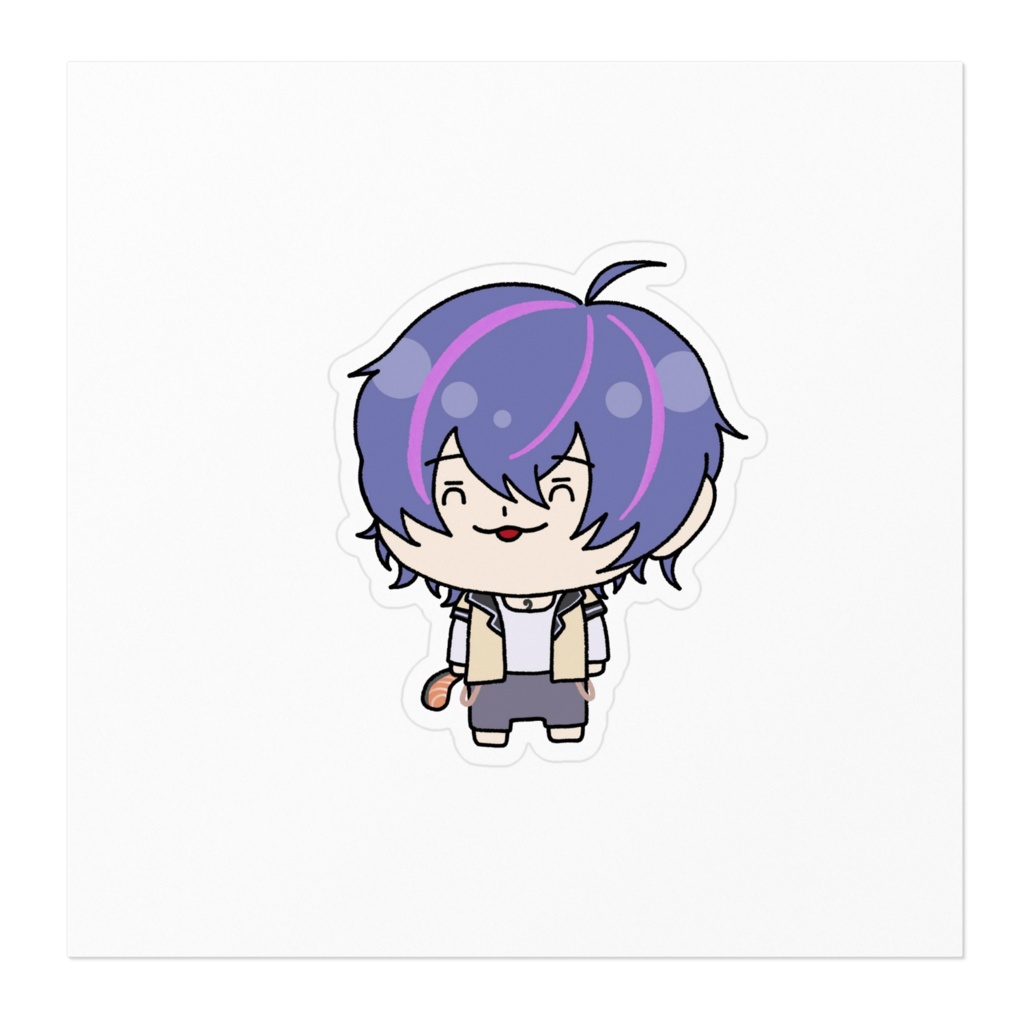 しゃけステッカー ホワイト&クリア