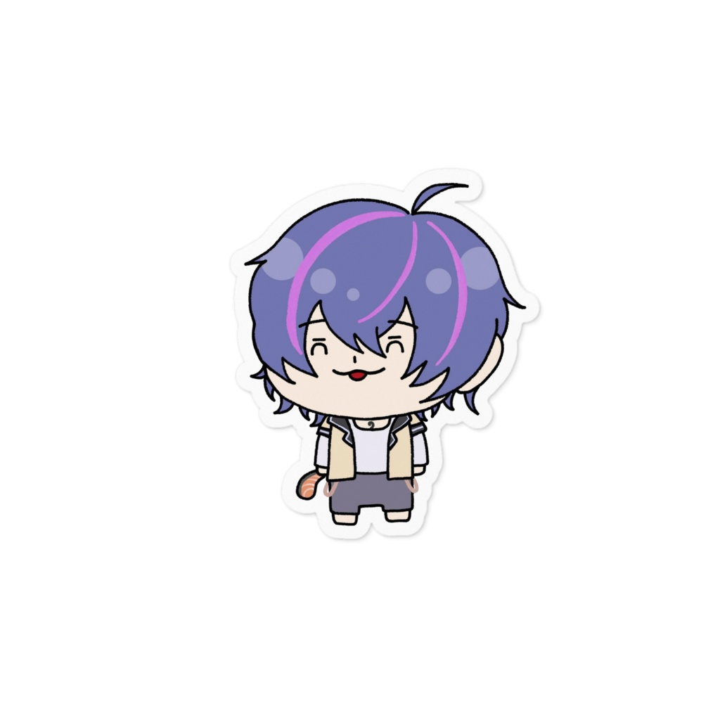 しゃけステッカー ホワイト&クリア