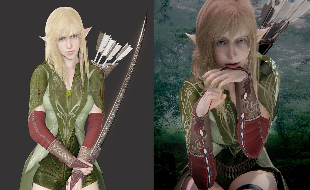HS2/AI :a she-elf and Lord of the rings wood elf cloth