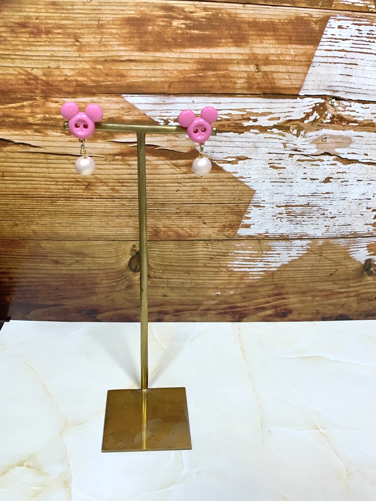 No.049 ネズミの国のピアス⑦濃いピンク色