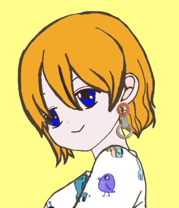 No.051 奇抜なピアス①いちごミルク色