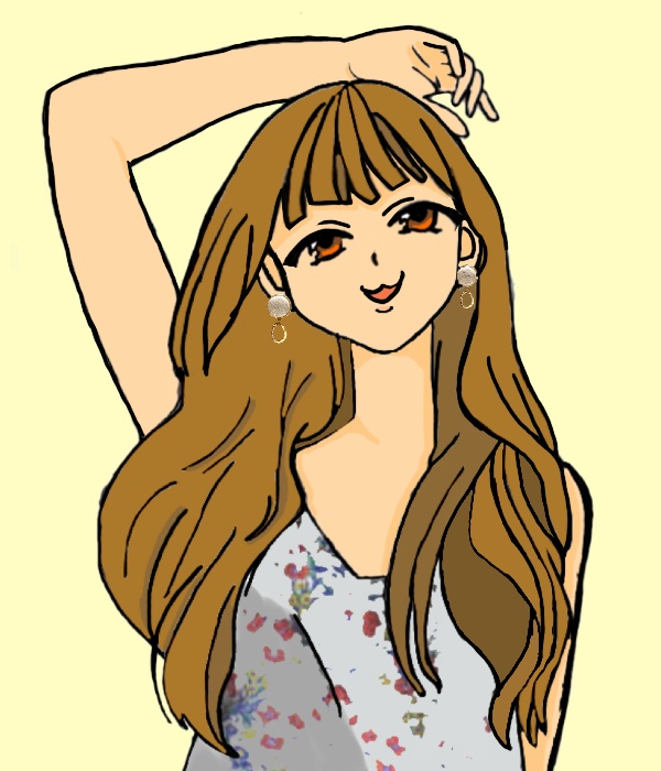 No.054 大理石の様な柄のフープピアス①白色