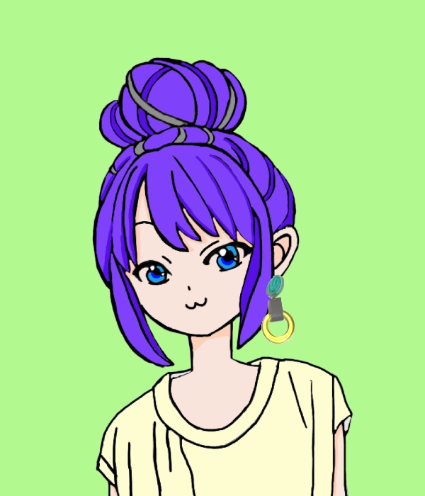 No.057 ニコちゃんのピアス②ミント色×黄色