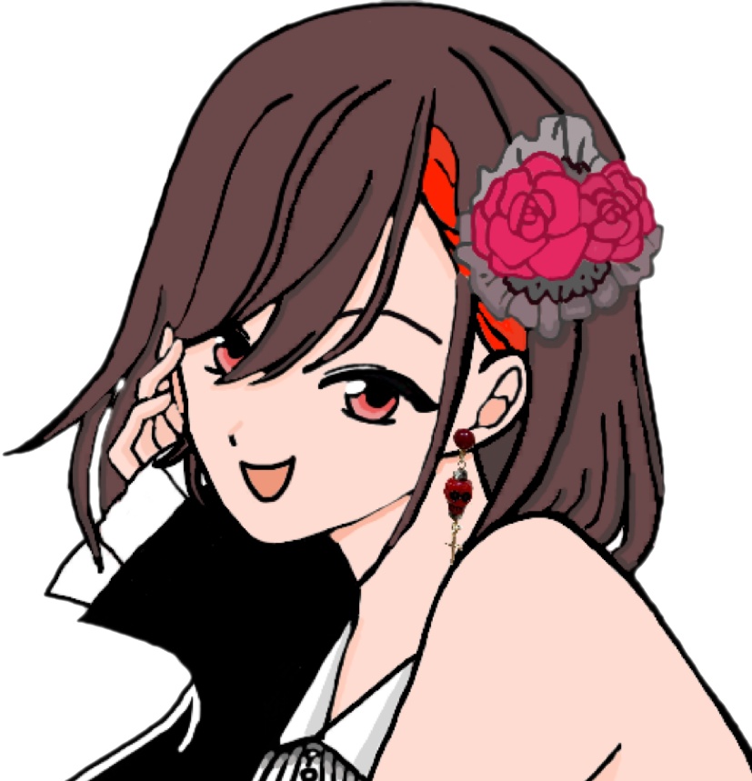 No.064 ドクロとクロスのピアス②濃いピンク色