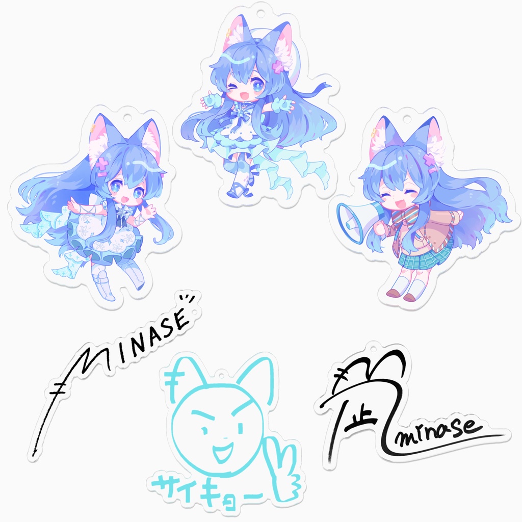 【常設グッズ】ちび水瀬＆落書きアクリルキーホルダー