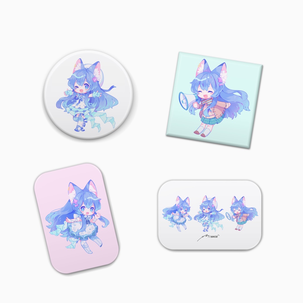 【常設グッズ】ちび水瀬シンプル缶バッジ