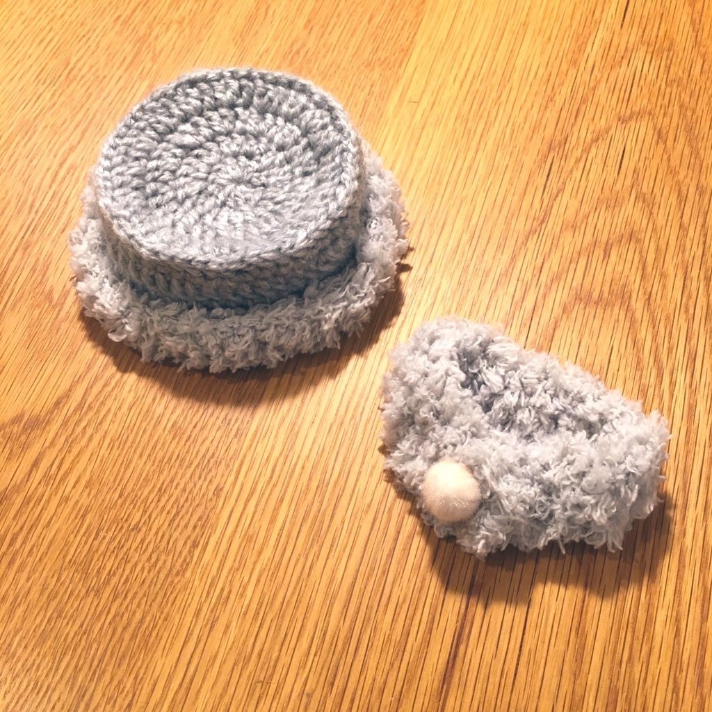 ふわもこ折り返しバケット風ハット&スヌード