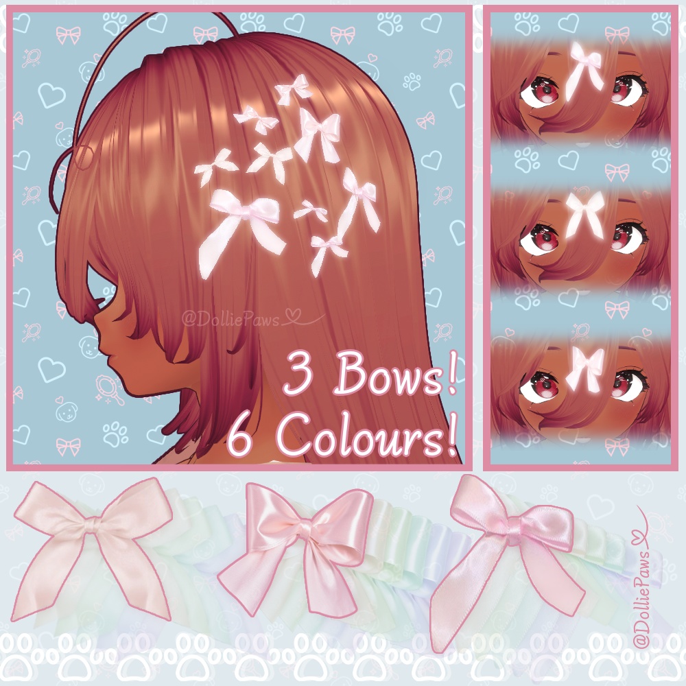 【VRoid】✦ Realistic Hair Bows ✦