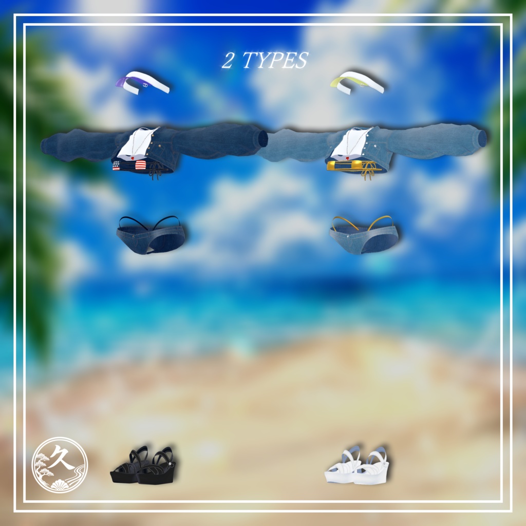 SALE【海咲・ラシューシャ 対応】♡ Summer Queen -夏愛凛- ♡ ◇眼帯ビキニ・デニムジャケット◇