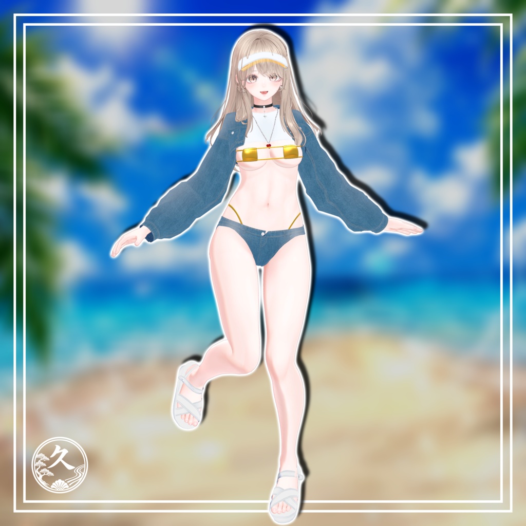 SALE【海咲・ラシューシャ 対応】♡ Summer Queen -夏愛凛- ♡ ◇眼帯ビキニ・デニムジャケット◇