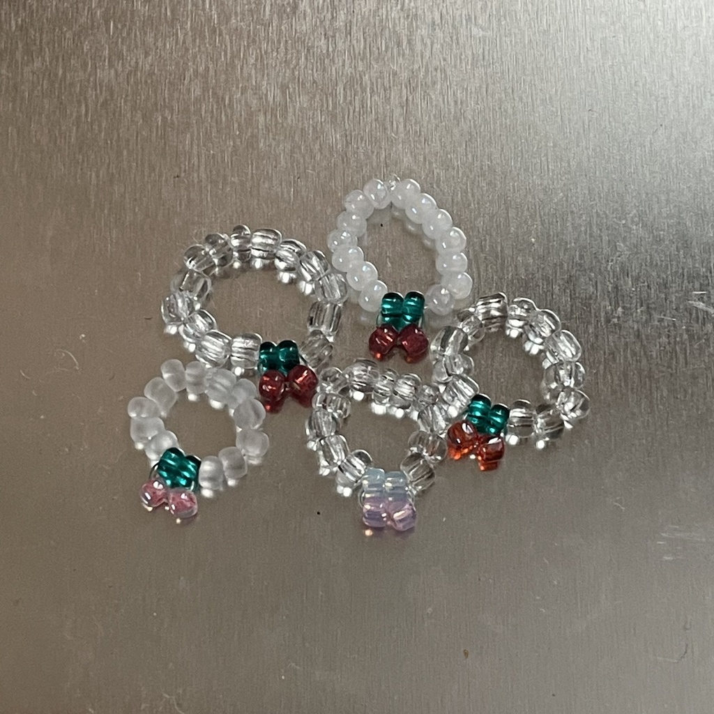 【ねんどろいどどーる用】さくらんぼビーズブレスレットセット