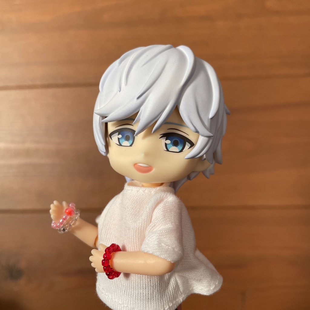 【ねんどろいどどーる用】勾玉ビーズのレトロカラーブレスレットセット