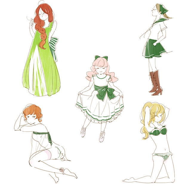 crescent イラストポストカード6種