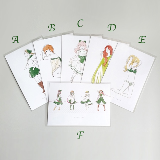 crescent イラストポストカード6種