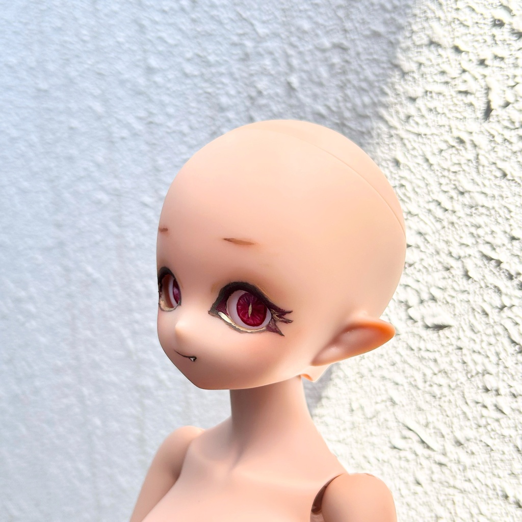 【No.001】1/4サイズ imomodoll  Ruby-B カスタムヘッド(チョコレート肌)＆手描きアイ