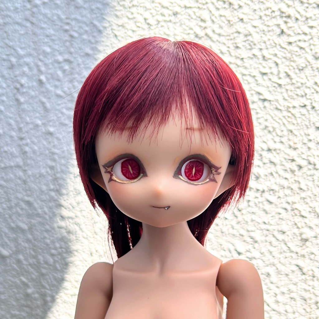 【No.001】1/4サイズ imomodoll  Ruby-B カスタムヘッド(チョコレート肌)＆手描きアイ