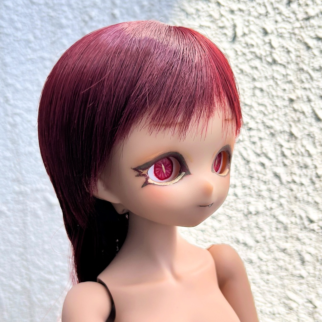 【No.001】1/4サイズ imomodoll  Ruby-B カスタムヘッド(チョコレート肌)＆手描きアイ